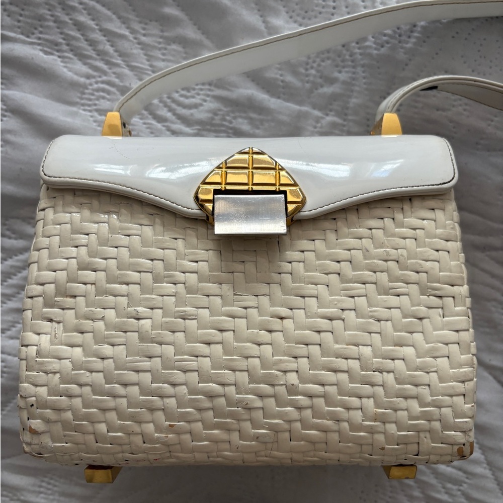 Vintage Koret Straw Woven Cream Bag